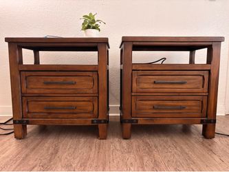 Urban Park Rustic Nightstands w/ USB & Outlets