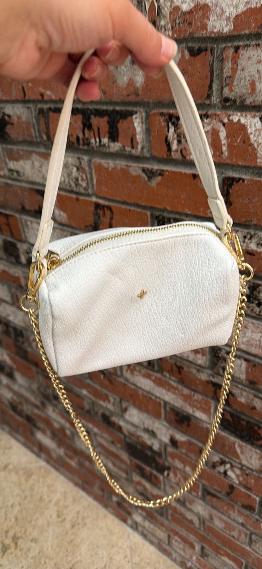 PETA + JAIN White Pebble Vegan Leather crossbody