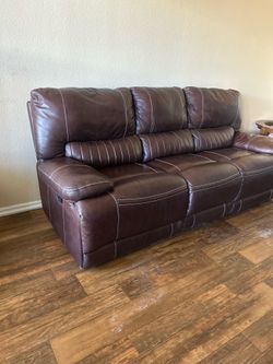 brown leather couch