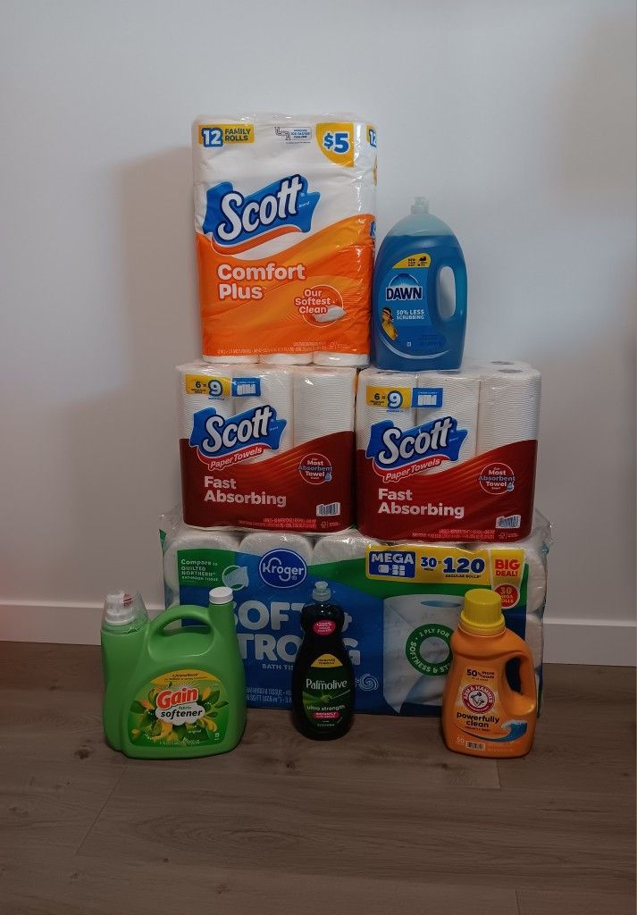 Scott,gain softener, Palmolive,arm,hammer,scott,dawm