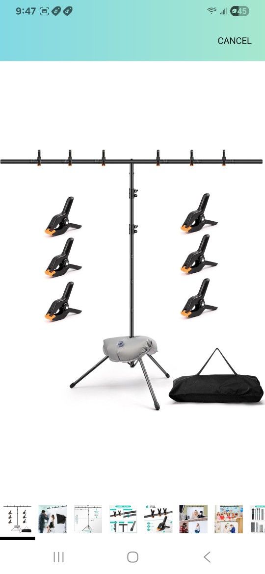 T Shape Backdrop Stand Kit 8x5.3ft $25