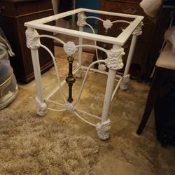 Pair Of Vintage Wrought Iron End Tables / Night Stands.