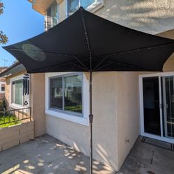 Patio Half-Umbrella With Solar LED lights