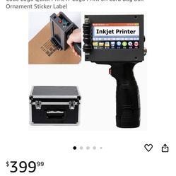 TOPCHANCES Portable Upgraded Handheld Inkjet Printer Gun with 4.3 Inch HD LED Touch Screen and Metal Boxfor Date QR Code Logo Quick Print IY Logo Prin