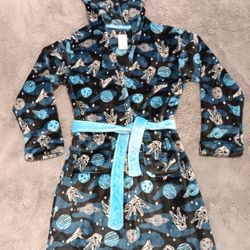 Boy's Space Astronaut Hooded Robe w/ Pockets! Size 12/14