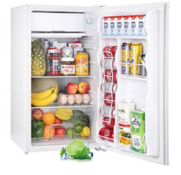 Upstreman 3.2 Cu.Ft Mini Fridge with Freezer, Single Door Mini Fridge, Dorm Fridge, Adjustable Thermostat, Mini Refrigerator for Dorm, Office, Bedroom