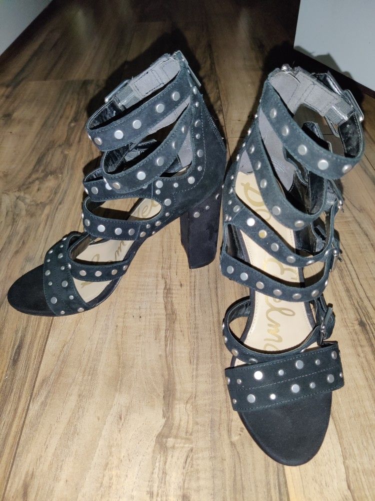 Sam Edelman Women's Studded Black Suede High Heels Size: 8 