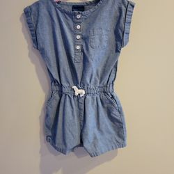 Denim Baby Girl Romper 3T