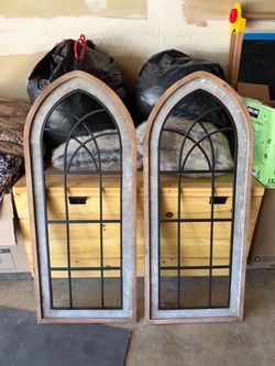Arched Cathedral Window Wall Decor Set of 2