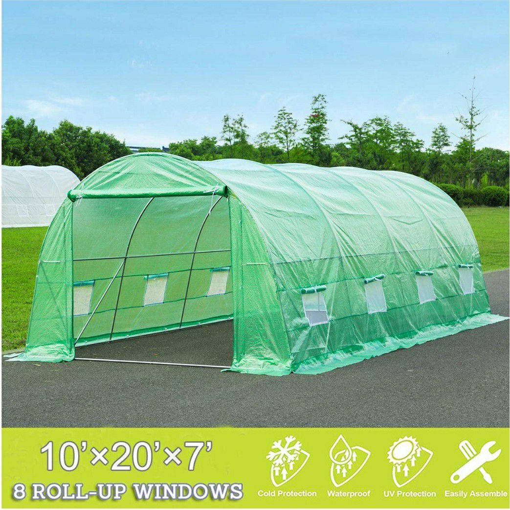 20x10x7 Large Portable Greenhouse Tent Tunnel for Gardening Plant House, Green