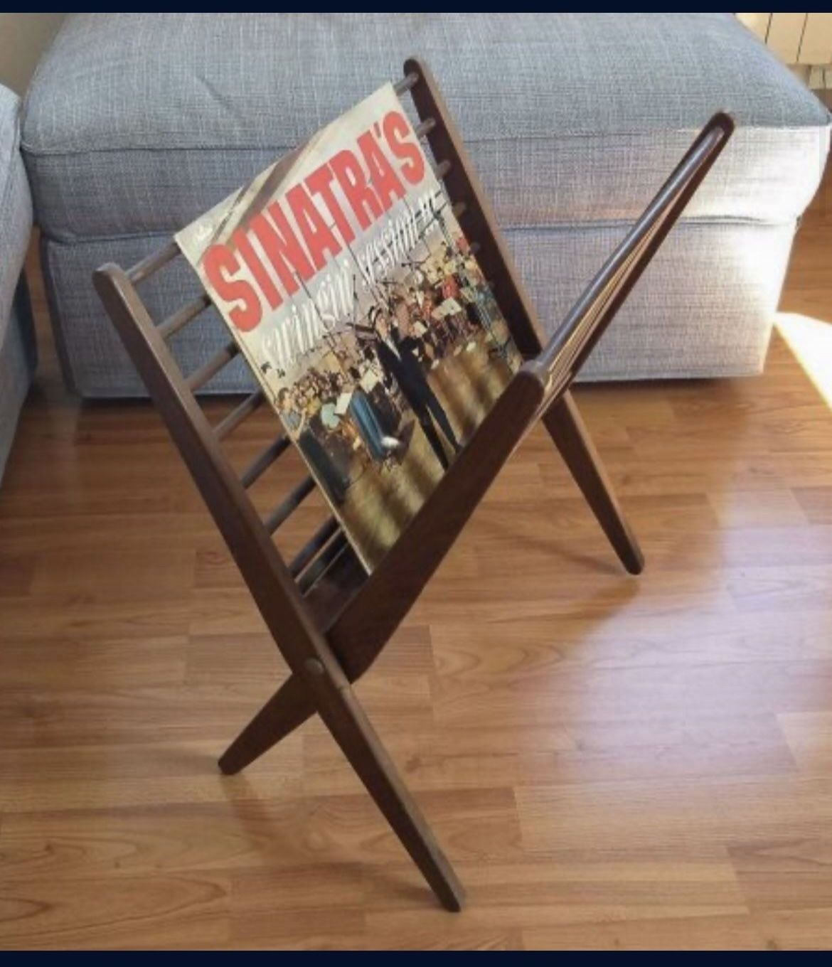 Mid Century Folding Record Vinyl Magazine Holder Stand