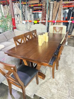 Dining Set 9 piece with Leather chairs from Costco