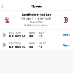 Cardinals @ Red Sox Friday April 4