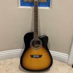 Washburn WA90CE Dreadnought Acoustic-Electric Guitar Vintage Tobacco Sunburst 