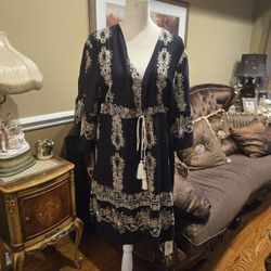 Black And Gold Embroided Dress