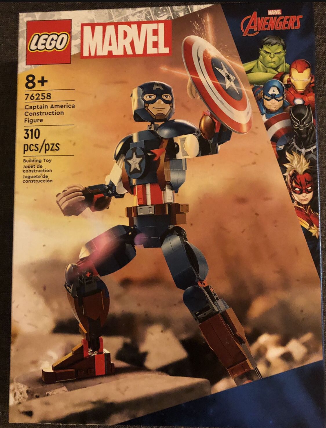 LEGO 76258 Marvel Captain America Construction Figure Building Kit 310 Pcs
