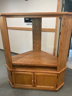 Corner Oak TV Stand