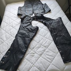 leather vest and chaps 3x