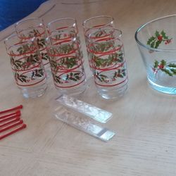 Christmas Glass Barware Set