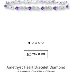 Purple Heart Studded Bracelet