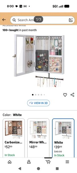 White wooden Jewelry Organizer