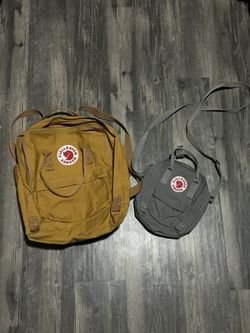 Fjällräven Kanken backpack bundle in khaki and mustard yellow