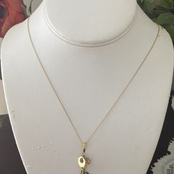 Garnet and Citrine 10k Gold Necklace