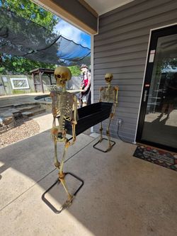 Halloween Skeleton Coffin Bearers Decoration Set