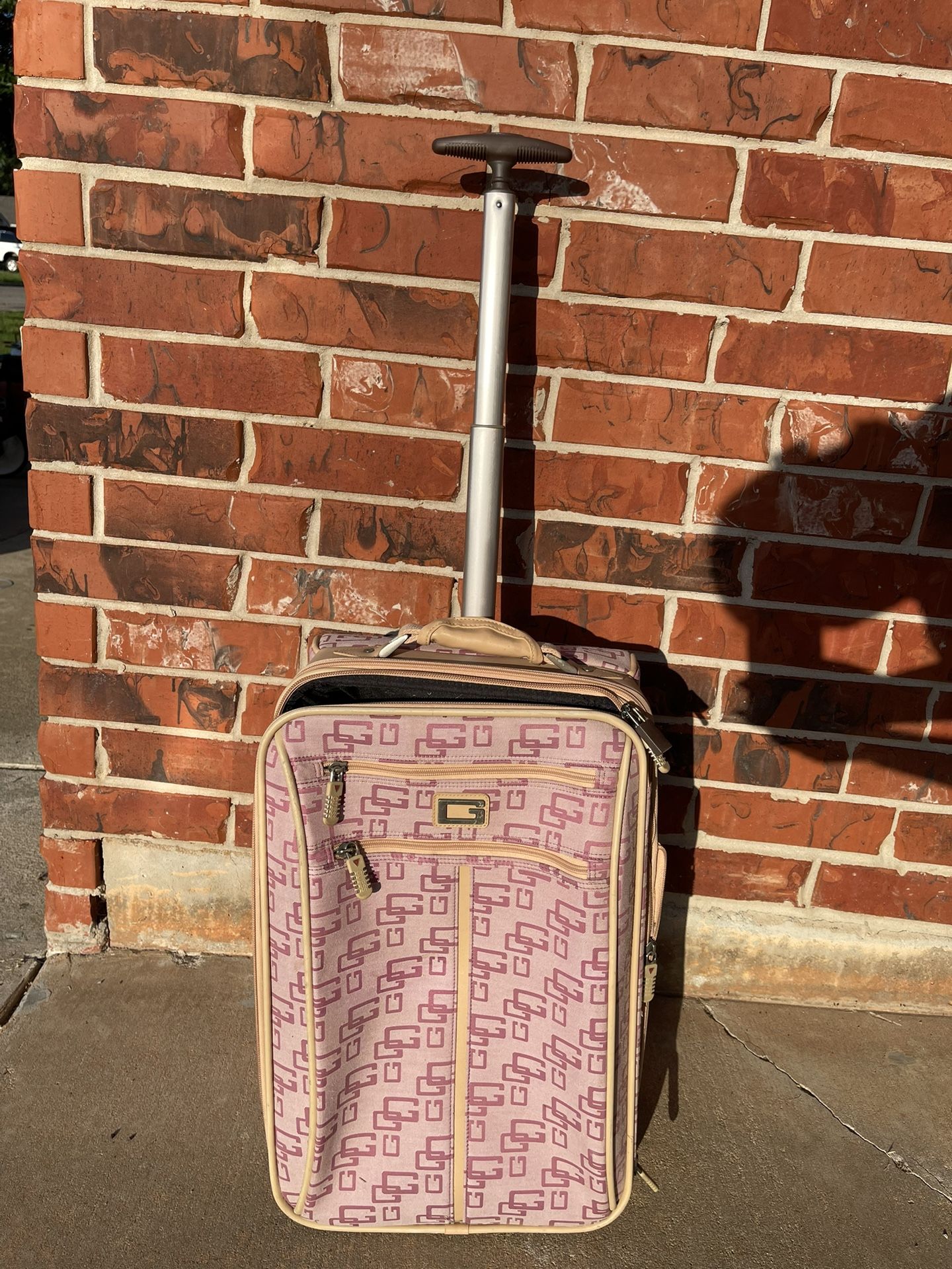 Pink Guess Carry On Luggage 