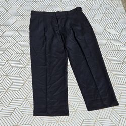 Hagger Smart Fiber Dress Pants Classic Fit Pleated Stretch 38x29 Black