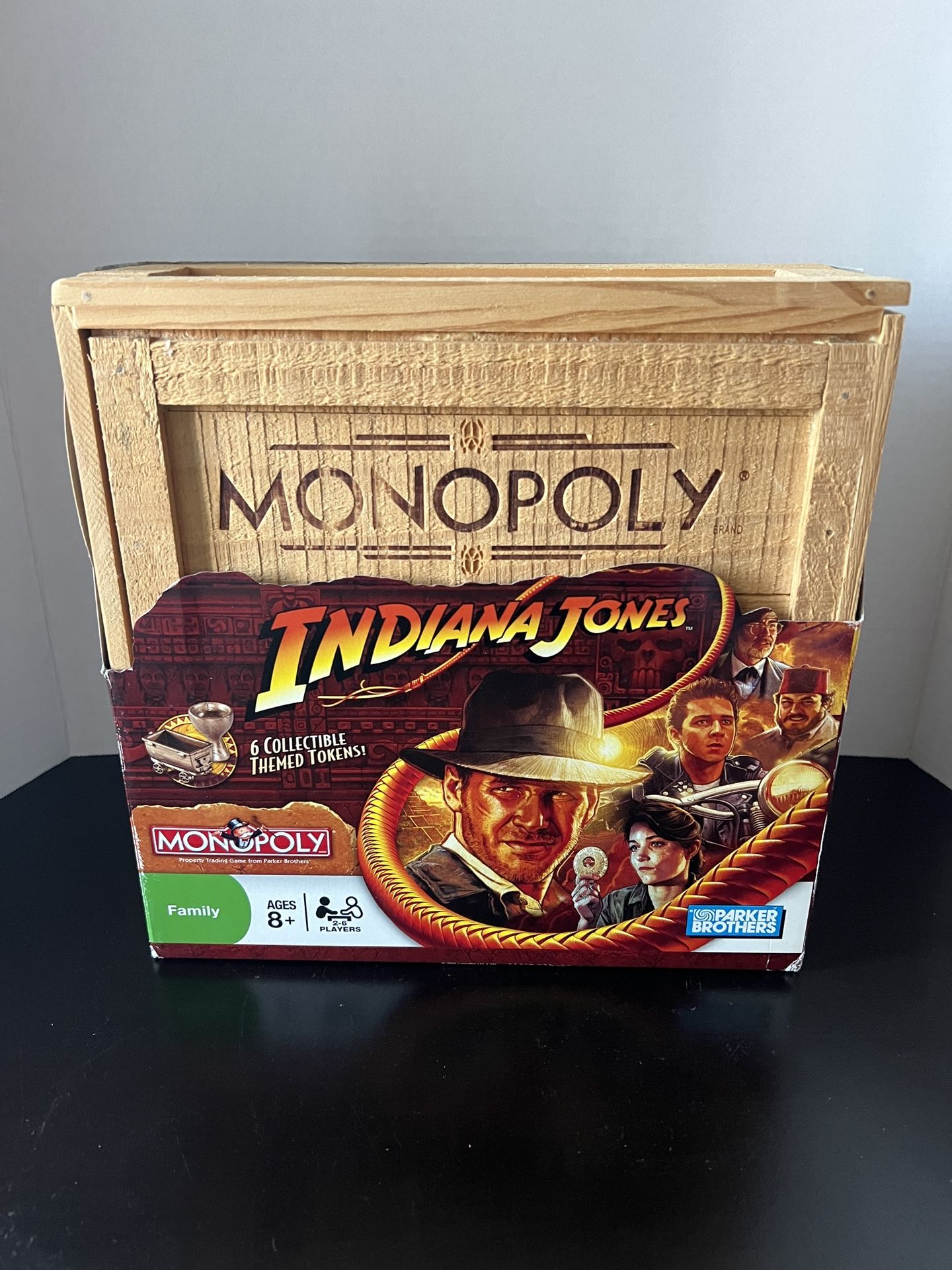 Indiana Jones MONOPOLY (2008) Collector's Limited Edition Wooden Box Crate