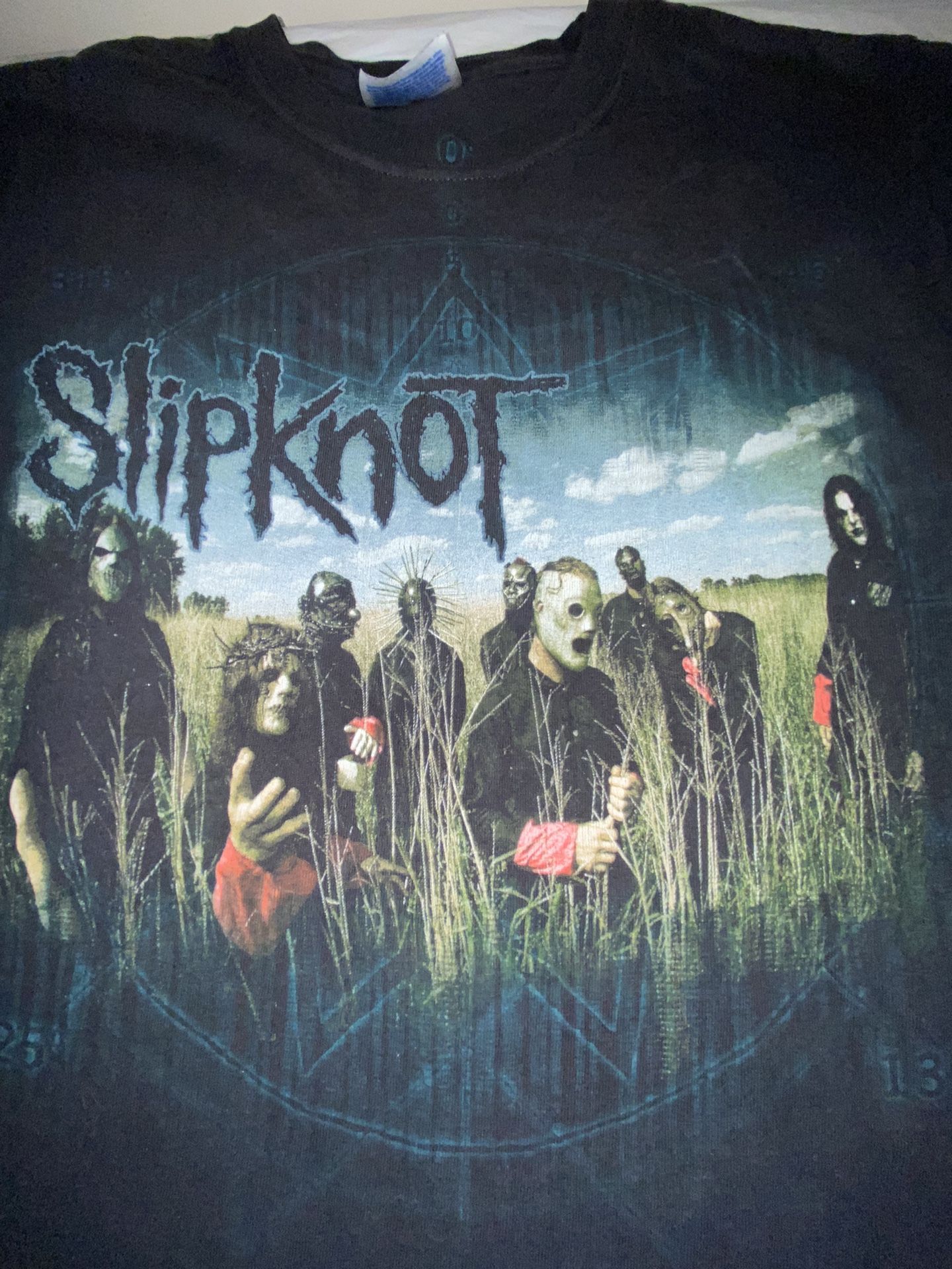 Vintage Slipknot Graphic T Shirt All Hope Is Gone lowa Field Size 