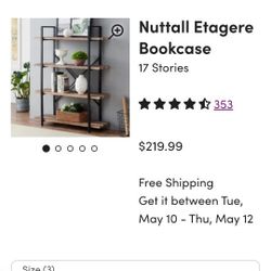 Wooden Bookcase 4 shelf