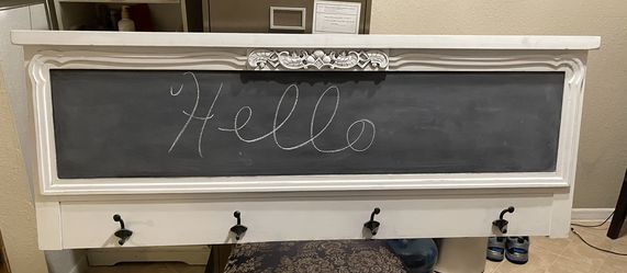 Farmhouse chalkboard coat hanger