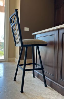Wrought Iron Bar Stools - Set of 3