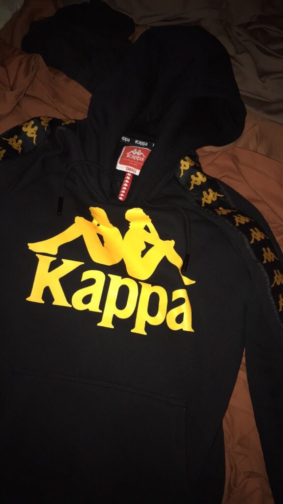 Black and yellow kappa hoodie