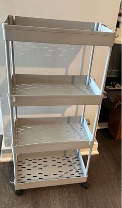 Four shelf grey storage cart