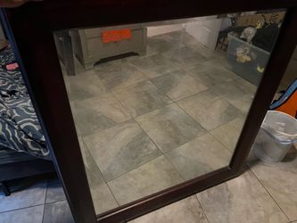 Large wooden mirror