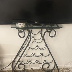 Small Flat Screen And Wine Stand 