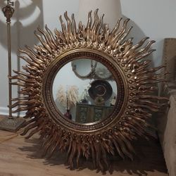 Large Vintage Sunburst Mirror 