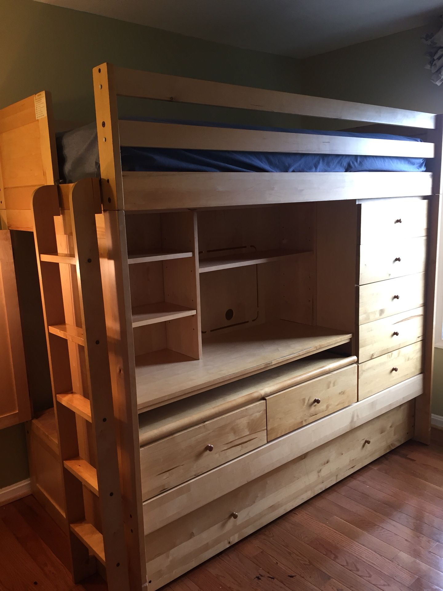 Tradewins Birch Twin Computer Loft Bed & Trundle