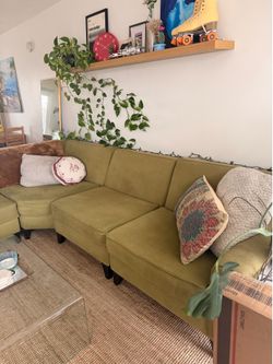 Green sectional couch
