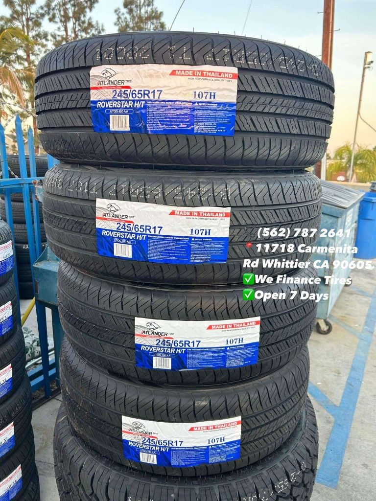 245/65R17 Atlander New Set of Tires Installed and Balanced Set de Llantas Nuevas Instaladas y Balanceadas