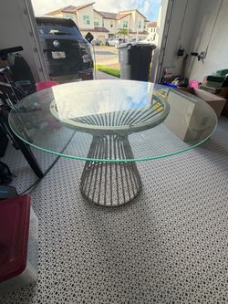 Dining Table glass and brass