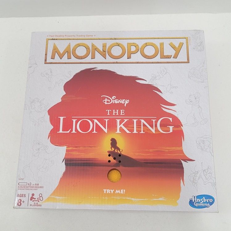 Disney The Lion King Monopoly Hasbro 2018 Board Game Complete