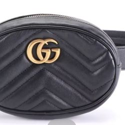 Gucci Marmont Belt Bag in Quilted Matelassé Leather