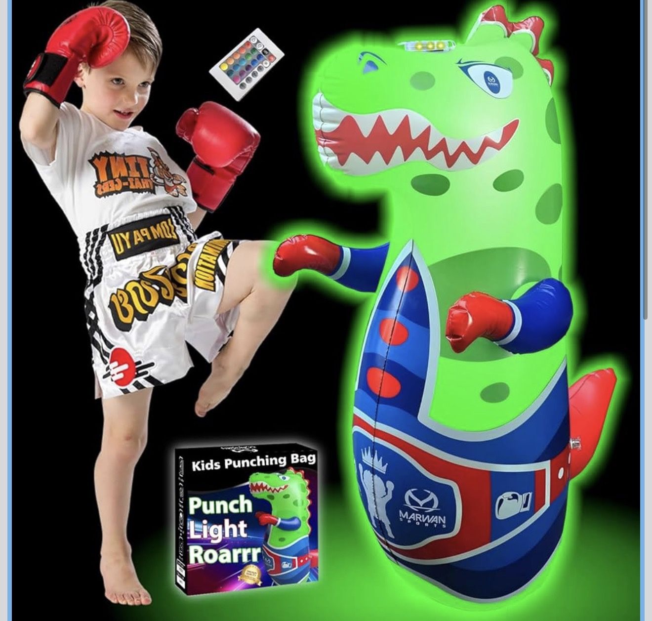 New Sports Punch, Light & Roar Dinosaur Punching Bag