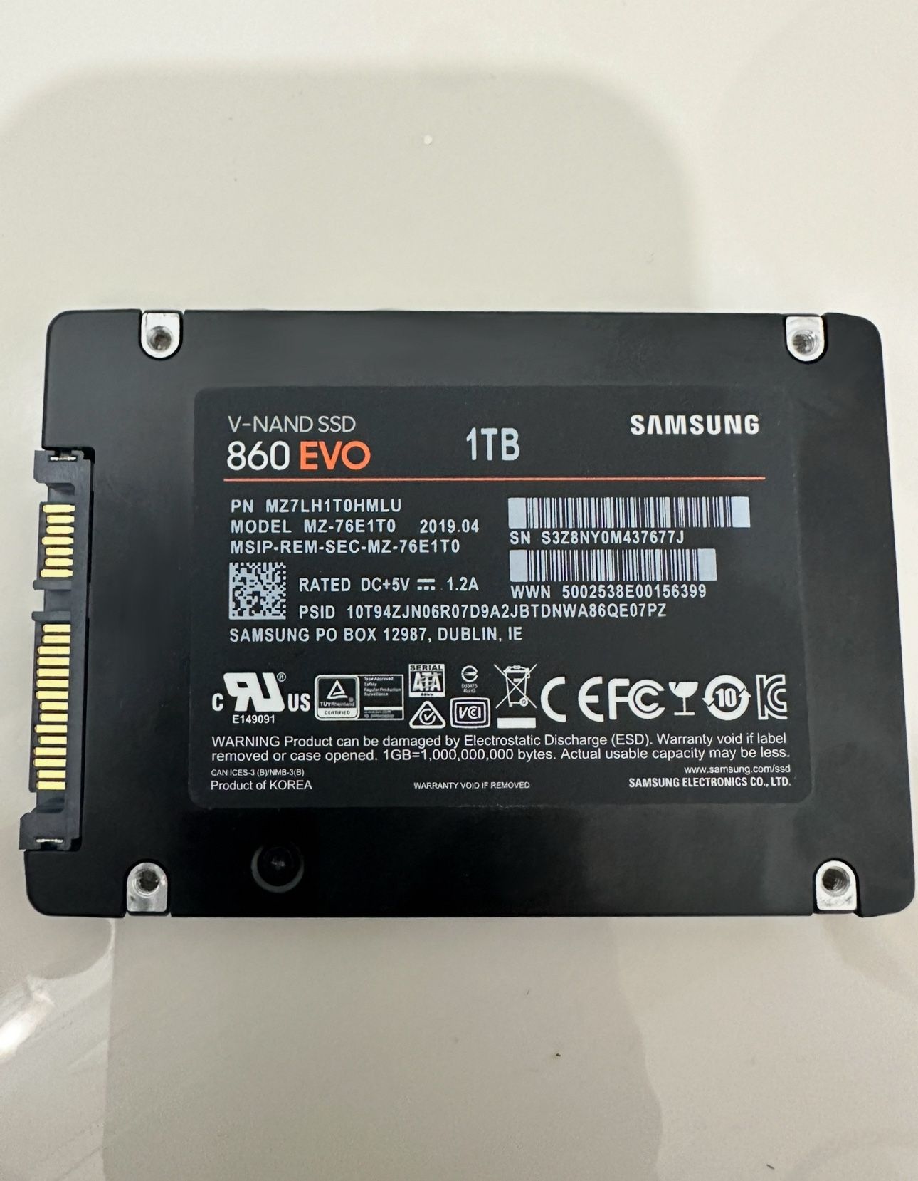 FIRM PRICE - 1 Terabyte Samsung 860 EVO V NAND SSD