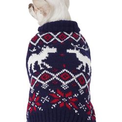 Frisco Moose Fair Isle Dog & Cat Sweater,Small