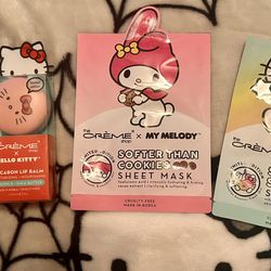 Crème Hello Kitty Lip Balm Face Mask Bundle